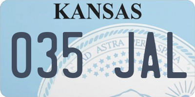 KS license plate 035JAL