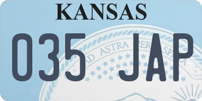 KS license plate 035JAP