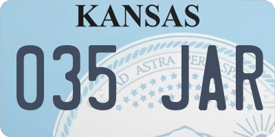 KS license plate 035JAR