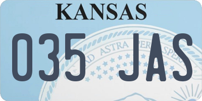 KS license plate 035JAS