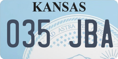 KS license plate 035JBA