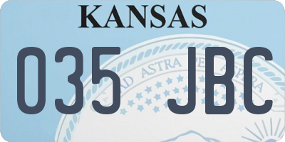 KS license plate 035JBC