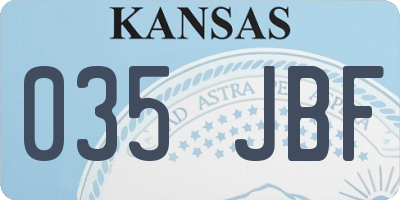 KS license plate 035JBF
