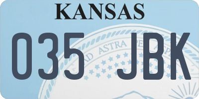 KS license plate 035JBK