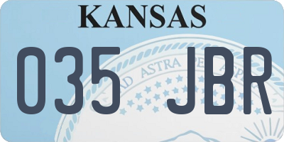 KS license plate 035JBR