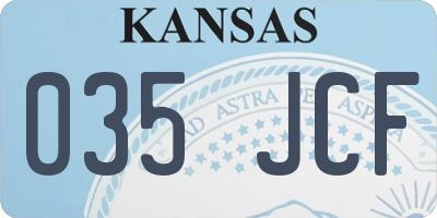 KS license plate 035JCF