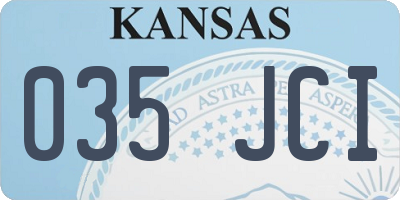 KS license plate 035JCI