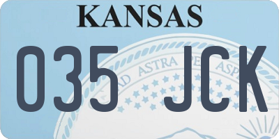 KS license plate 035JCK