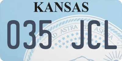 KS license plate 035JCL