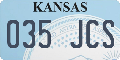 KS license plate 035JCS