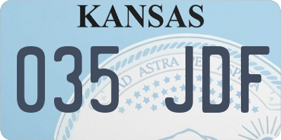 KS license plate 035JDF