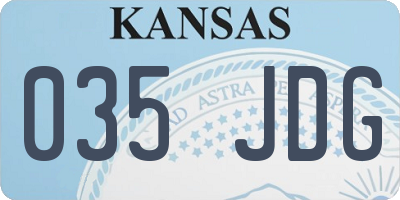 KS license plate 035JDG