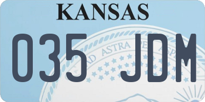 KS license plate 035JDM