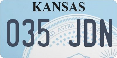 KS license plate 035JDN