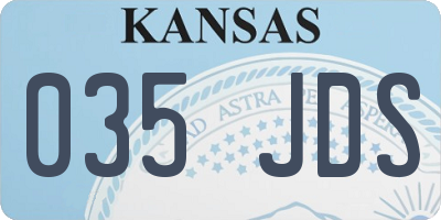 KS license plate 035JDS