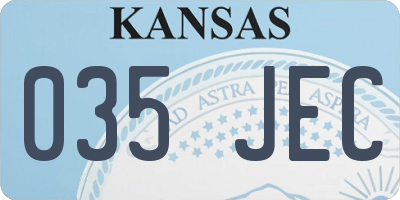 KS license plate 035JEC