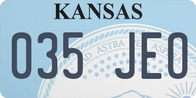 KS license plate 035JEO