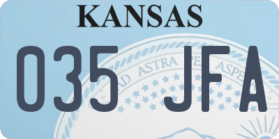 KS license plate 035JFA