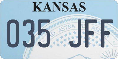 KS license plate 035JFF
