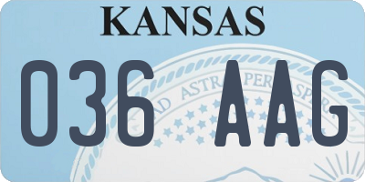 KS license plate 036AAG