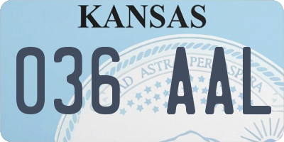 KS license plate 036AAL