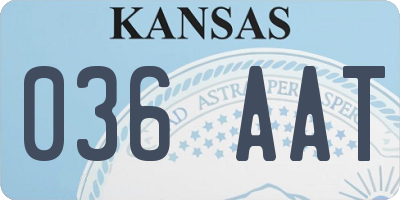 KS license plate 036AAT
