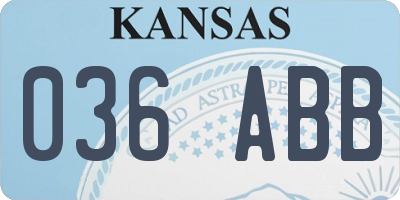 KS license plate 036ABB