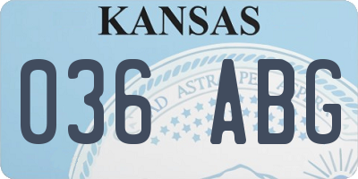 KS license plate 036ABG