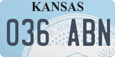 KS license plate 036ABN