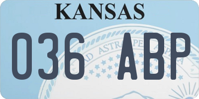 KS license plate 036ABP