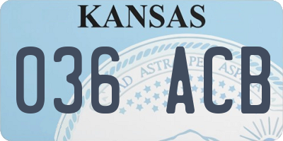 KS license plate 036ACB