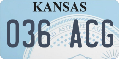 KS license plate 036ACG