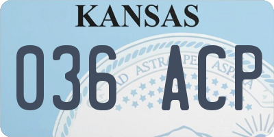 KS license plate 036ACP