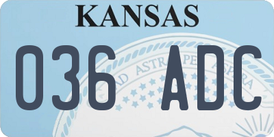 KS license plate 036ADC