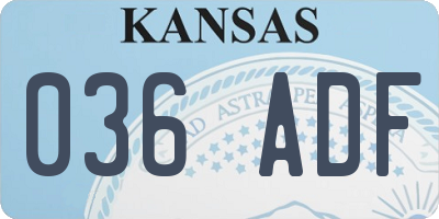 KS license plate 036ADF