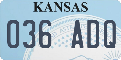 KS license plate 036ADQ