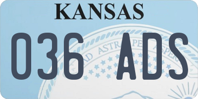 KS license plate 036ADS