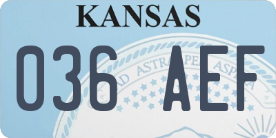 KS license plate 036AEF