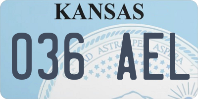 KS license plate 036AEL