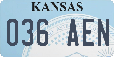 KS license plate 036AEN