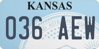 KS license plate 036AEW