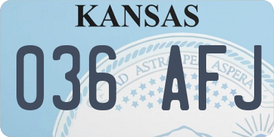 KS license plate 036AFJ