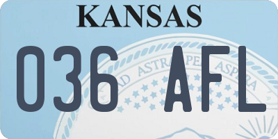 KS license plate 036AFL