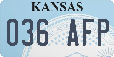 KS license plate 036AFP