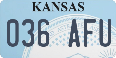 KS license plate 036AFU