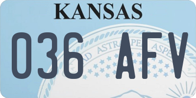 KS license plate 036AFV