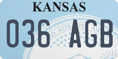 KS license plate 036AGB