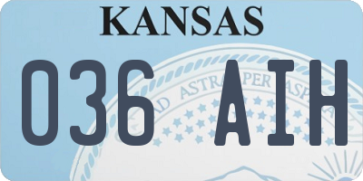 KS license plate 036AIH