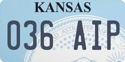 KS license plate 036AIP