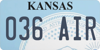 KS license plate 036AIR